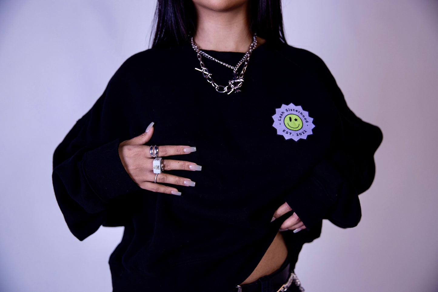 Lash Sisterhood
- Lash Artist Oversized Crop Jumper