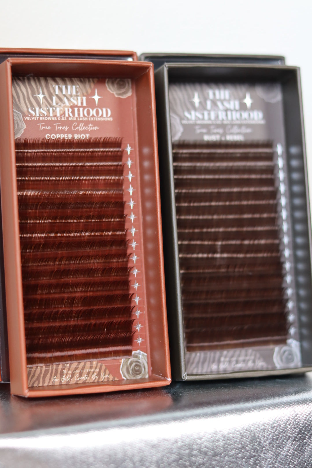 True Tone Brown Collection - Velvet 0.03 Mix Length Lash Extensions