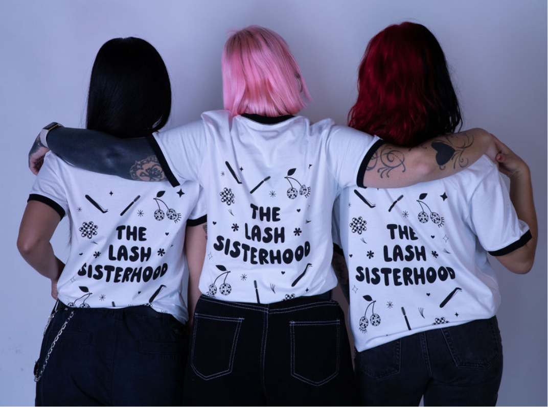 Lash Sisterhood - Lash Artist Retro Black T-Shirt